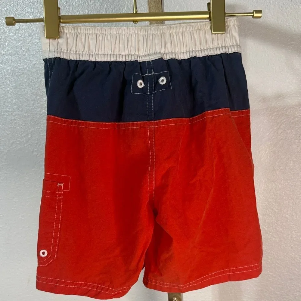 Janie and Jack-Red white and blue Swim trunks- 2T